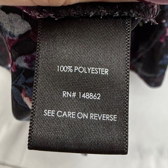 Torrid Floral Blouse Womens 1X Black Purple Sheer Long Sleeve Top Plus Size Goth - Picture 3 of 4